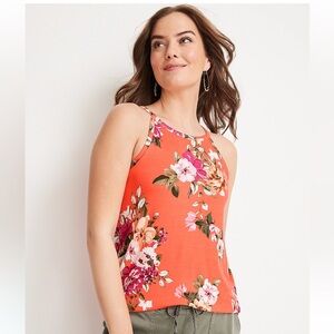 Maurices 24/7 High Neck Mara Floral Tank